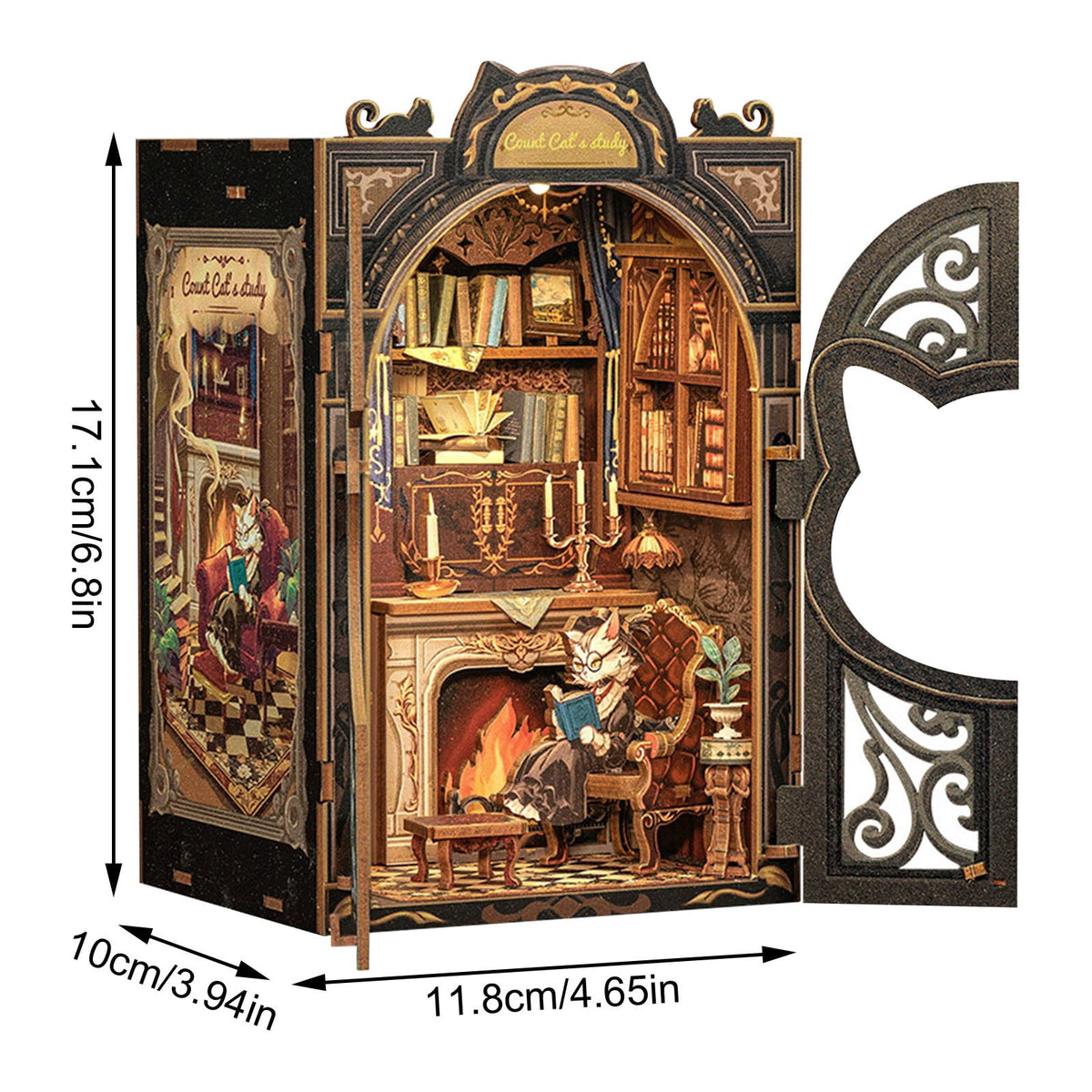 Owl Bookstore Book Nook Kit - DIY Miniature House Building Kit for Adults & Teens, 3D Wooden Puzzle Crafts for Bookshelf Decor & Gifts