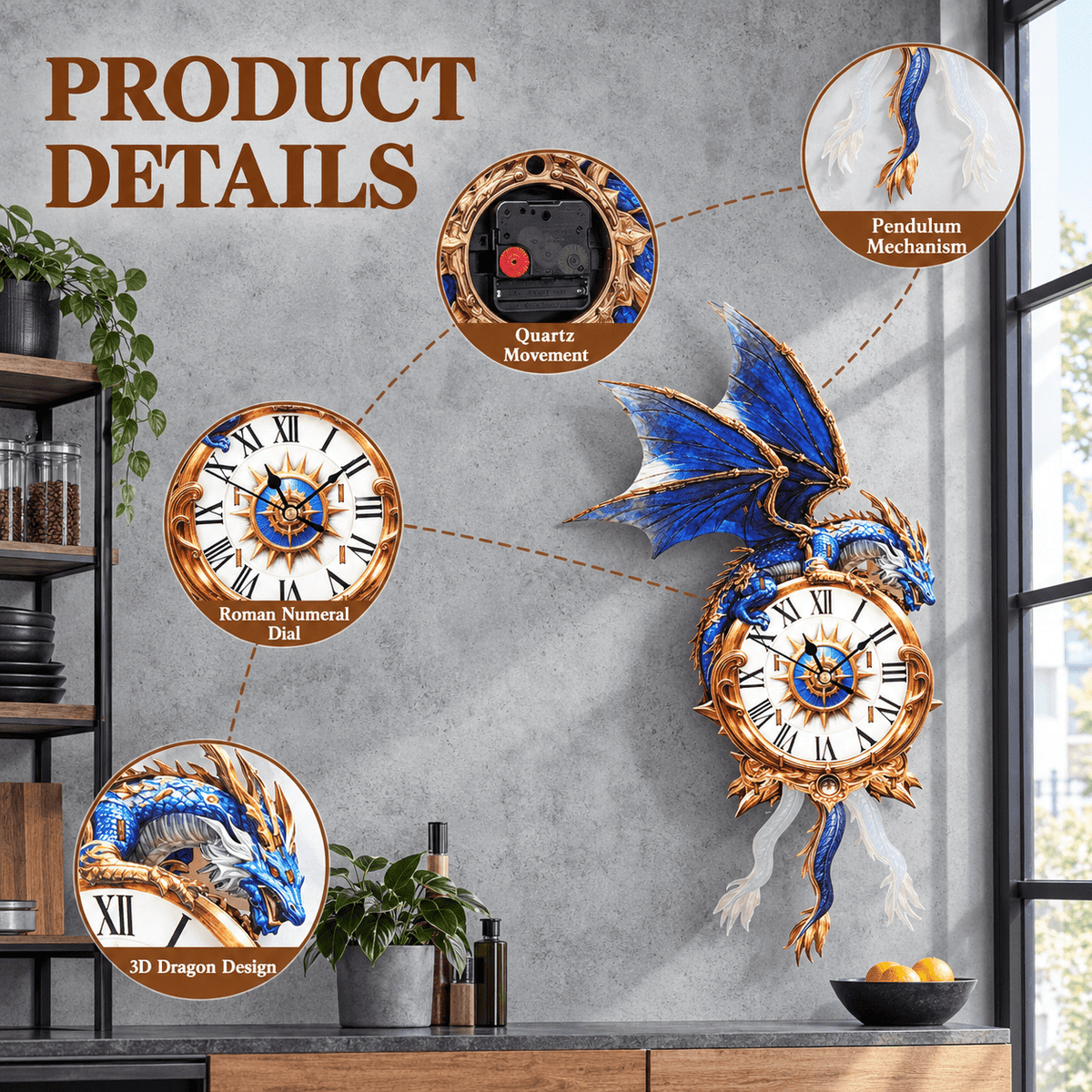 Wooden House Clock 3D Puzzle DIY Mechanical Clock Kit for Adults Teens