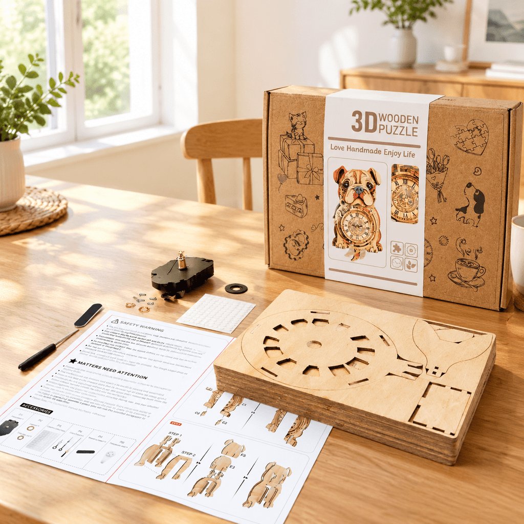 3d Wooden Puzzles For Adults-dachshund Clock Puzzle-adult Crafts