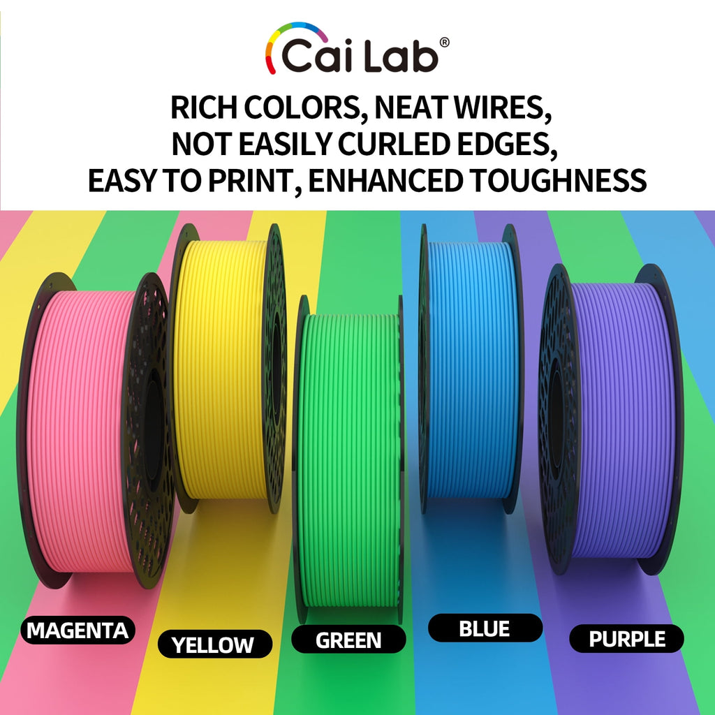 CaiLab PLA+ 3D Printer Filament Fast FDM Printing PLA Low Warping 1.75mm diameter Accuracy +/- 0.02mm 2.2lbs(1KG) Spool Olive Green