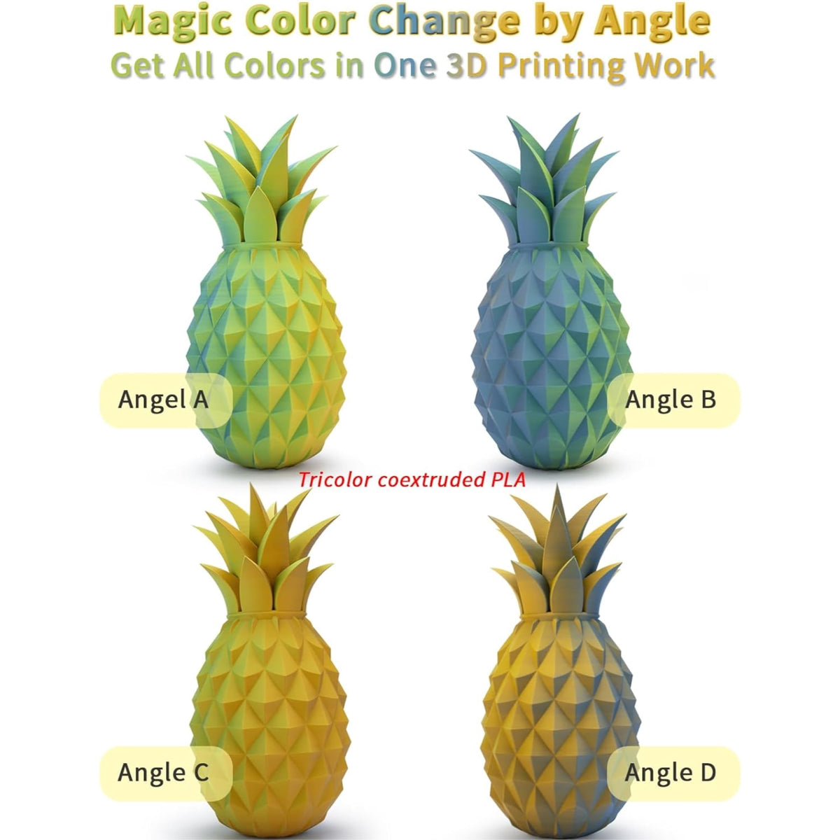 Ziro 3D Tri-Color Matte PLA 1.75mm 1kg, Volcano