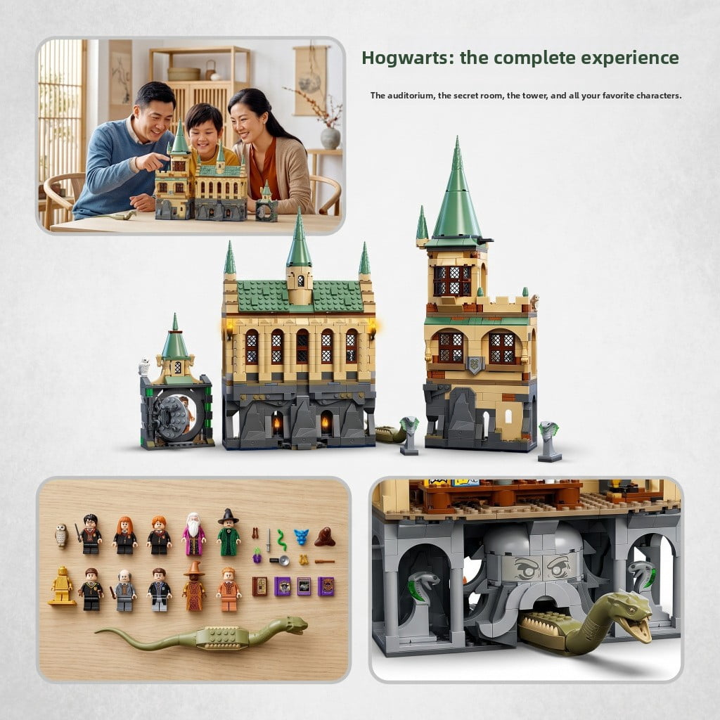 764Pcs Fantasy Castle Building Set with Glowing Lanterns, 5 Mini Figures, Dragon Skeleton & Swing Armory Scene, DIY 3D Puzzle Kit for Adults Teens, Desktop Home Decor