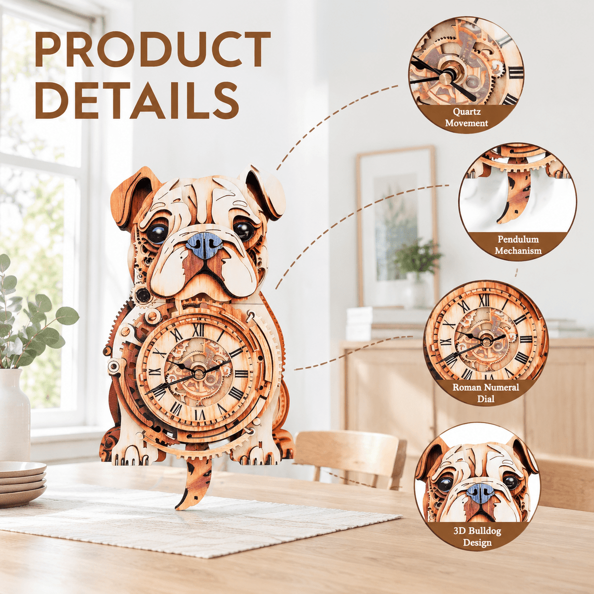 3d Wooden Puzzles For Adults-dachshund Clock Puzzle-adult Crafts