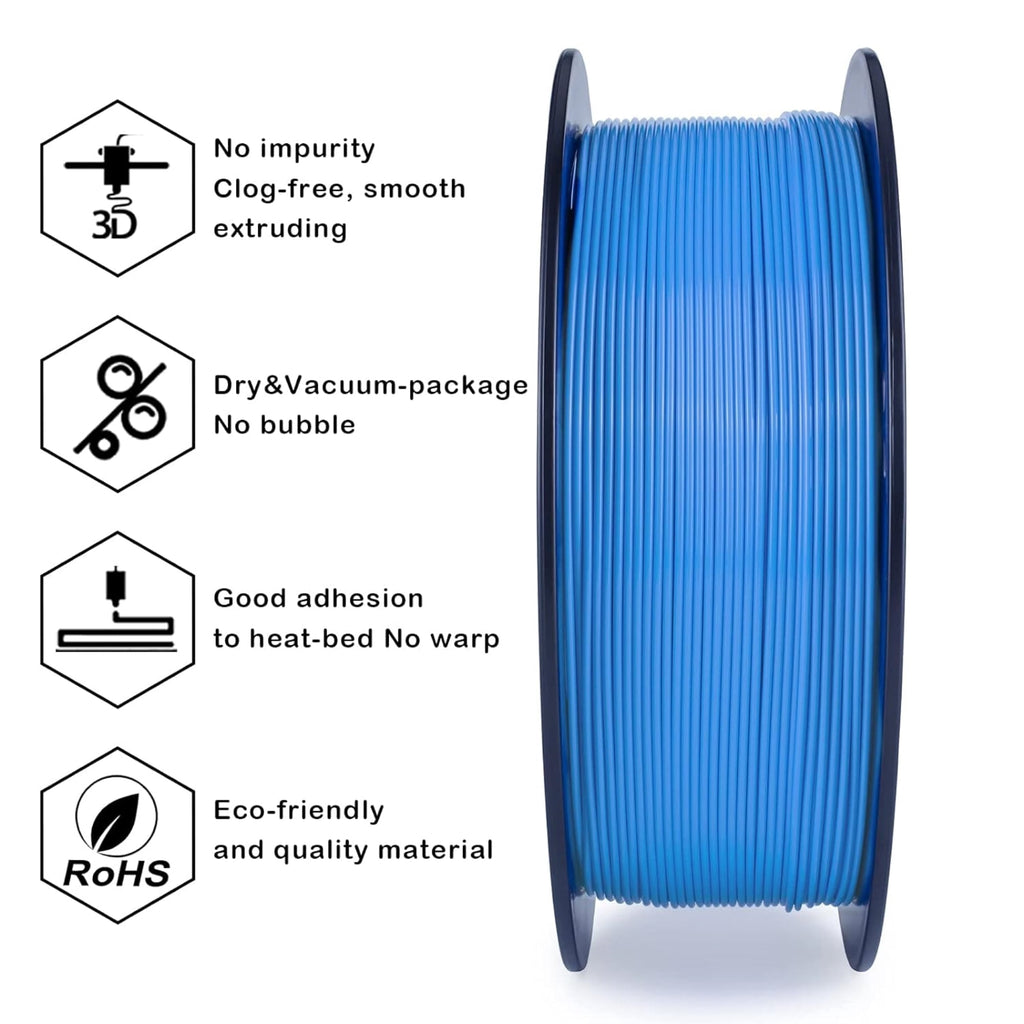 Ziro 3D PLA PRO Filament, 1.75mm 1kg, Metallic Silver