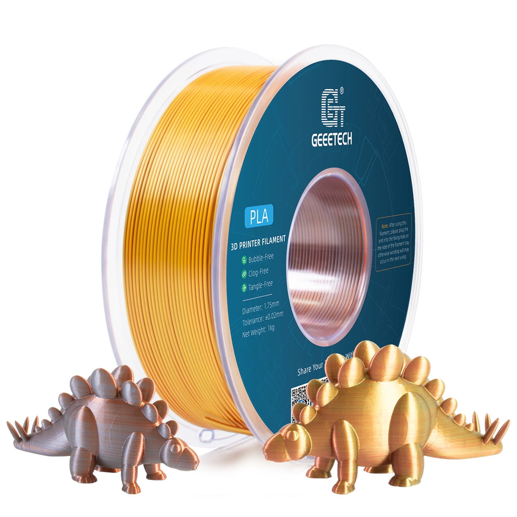 Geeetech Anti-silk type 3D Printer PLA Filament 1kg Toughness Enhanced Filament with 1.75mm Dimensional Accuracy +/-0.03mm, 1080 Feet per Roll, Vacuum Packaging Three-color blue, purple and black