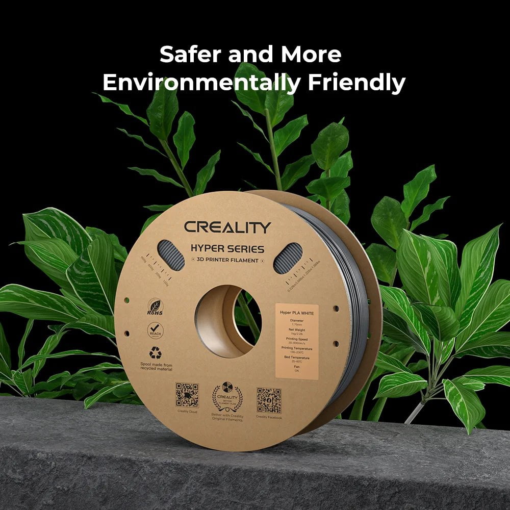 Creality Hyper ABS Filament 3D Printer Filament 1.75mm 350mm/s High-Speed Printing Dimensional Accuracy ± 0.05 mm 2.2lbs Compatible with Most 3D Printers, Grey
