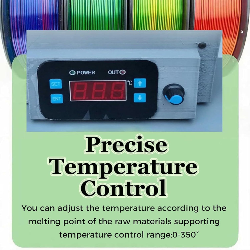 Upgraded 3D Printer Extruder Filament Maker Machine, Desktop Filament Maker Machine, Digital Temperature Control, Recycled PET Filament Maker, Bottle Recycler