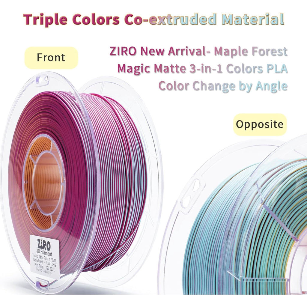 Ziro 3D Tri-Color Matte PLA 1.75mm 1kg, Volcano