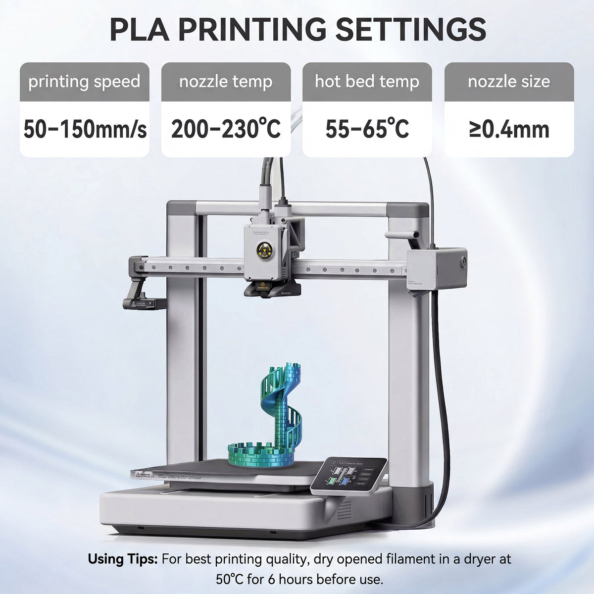 Epelay Silk PLA Plus 3D Printer Filament 1.75mm, Shiny Silver Finish, 1kg Spool, Strong Layer Adhesion, Smooth & Glossy Prints, Fits Most FDM Printers