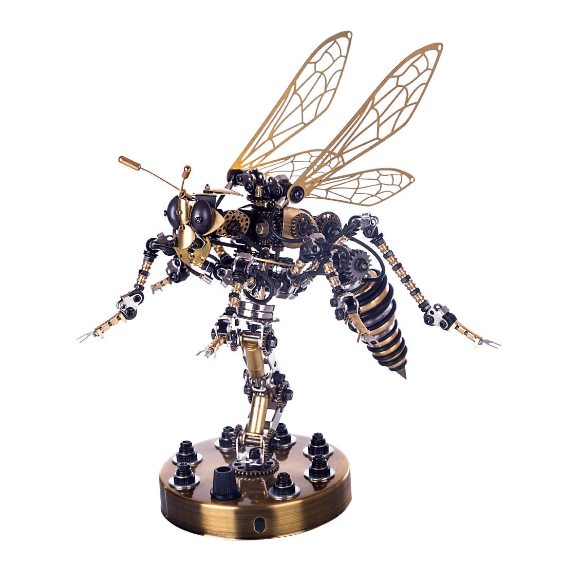 3D DIY Mechanical Wasp Model Kit 1000+PCS Steampunk Insect Puzzle with Movable Joints & Wings, Collectible Decor & Creative Gift for Teens 15+ and Adults