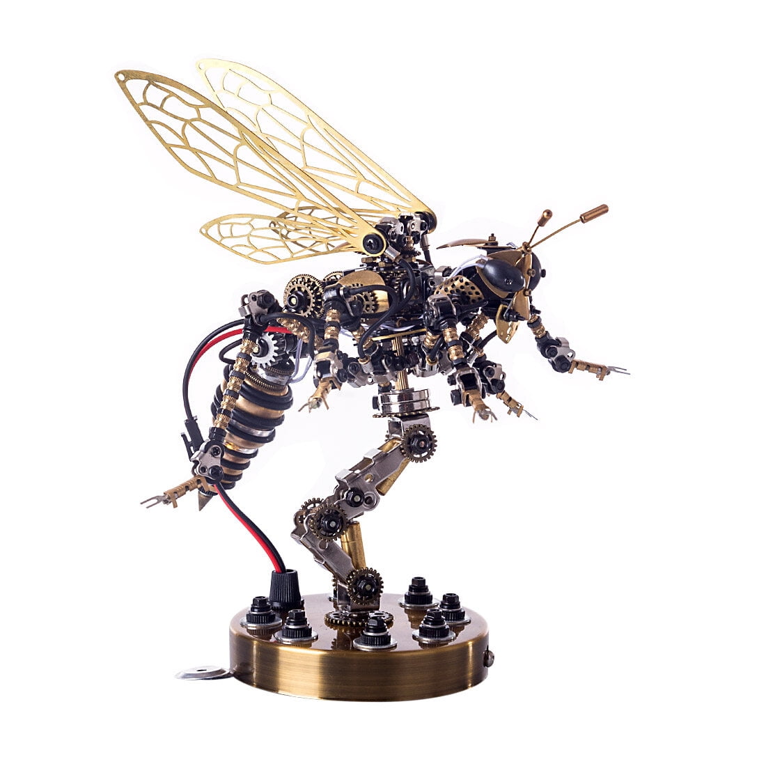 3D DIY Mechanical Wasp Model Kit 1000+PCS Steampunk Insect Puzzle with Movable Joints & Wings, Collectible Decor & Creative Gift for Teens 15+ and Adults