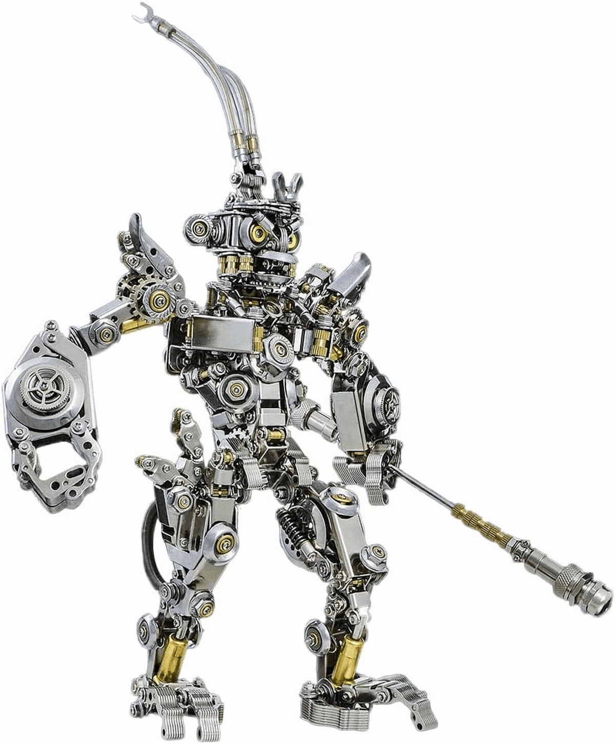 3D Metal Puzzle Mecha Model Kit with Lights, 1020+ PCS Steampunk Mechanical DIY Handmade Collectible Christmas Gift for Adults & Teens 15+