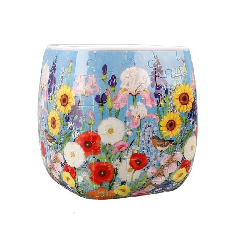 3D Jigsaws Puzzle Planter Vase, 96 Piece ABS Craft Set for Adults, 4.33 Inch Flower Pot for Succulents and Desk Decors