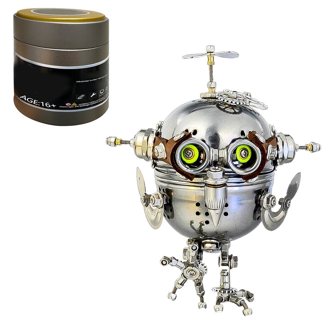 Lantern Fish 3D Metal Puzzle DIY Steampunk Assembly Kit, 700+PCS Mechanical Model with Movable Fins, Color-Changing Lamp & Collectible Gift for Adults & Teens