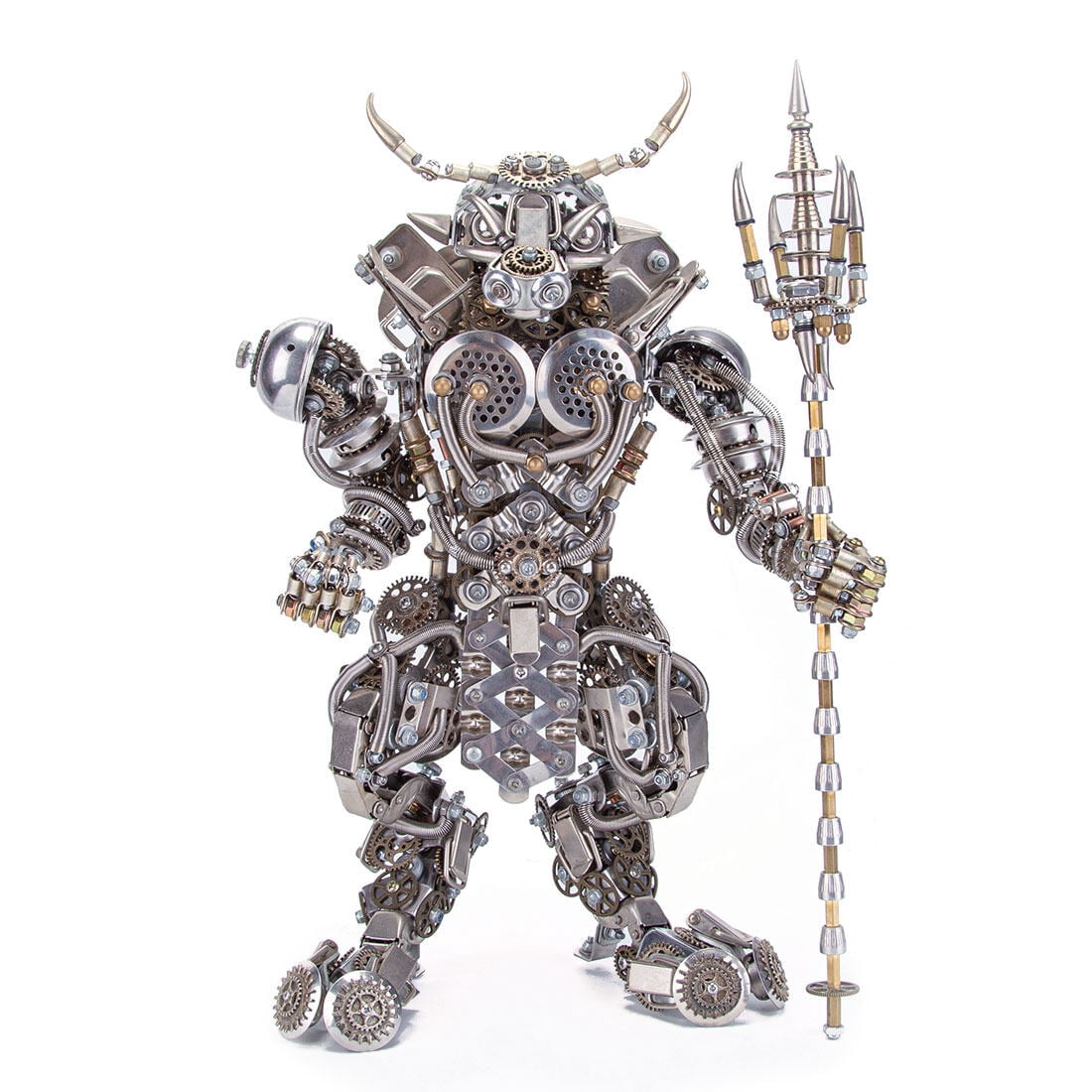 3D Metal Puzzle Mecha Model Kit with Lights, 1020+ PCS Steampunk Mechanical DIY Handmade Collectible Christmas Gift for Adults & Teens 15+