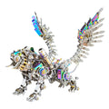 3D Metal Puzzle Colorful Bengal Tiger Model Kit, 700PCS Mechanical Steampunk Tiger 3D Metal Jigsaw Puzzle to Build, DIY Assembly Gift for Adults & Teens -Wings 1 Pair
