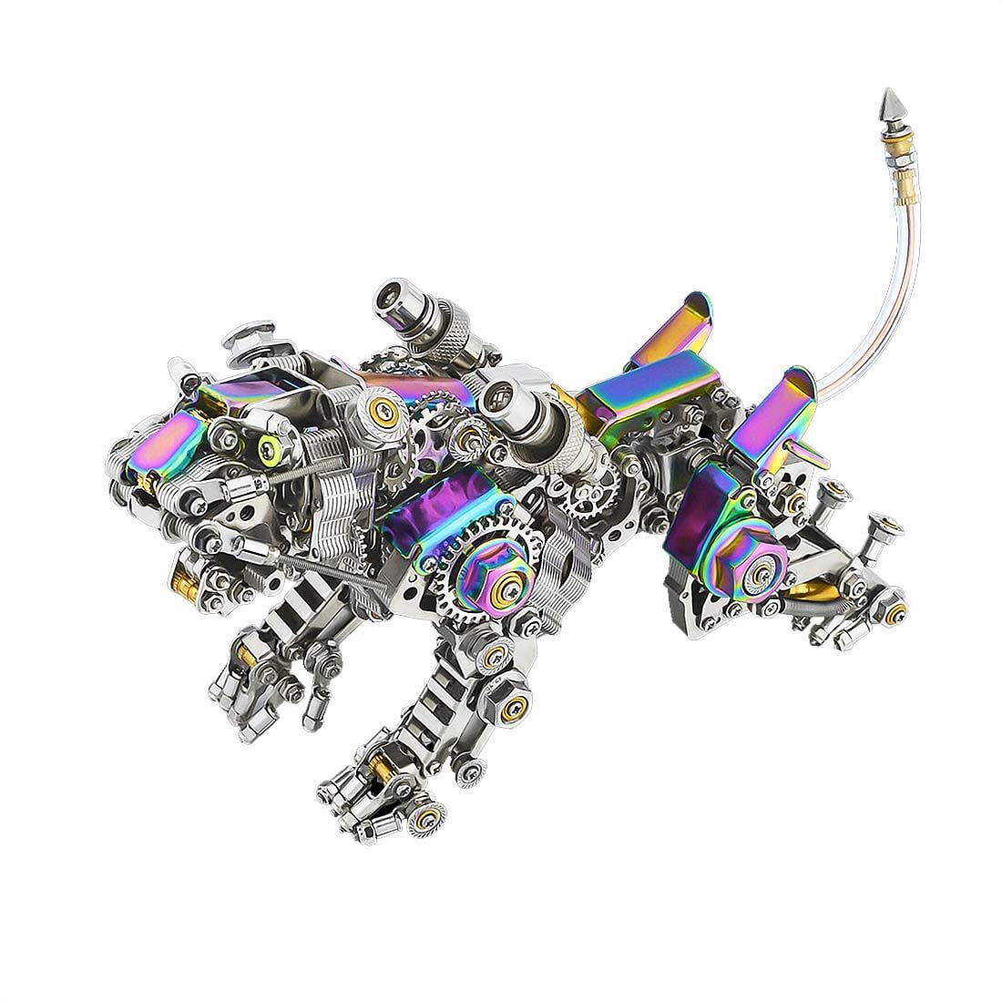 3D Metal Puzzle Colorful Bengal Tiger Model Kit, 700PCS Mechanical Steampunk Tiger 3D Metal Jigsaw Puzzle to Build, DIY Assembly Gift for Adults & Teens -Wings 1 Pair