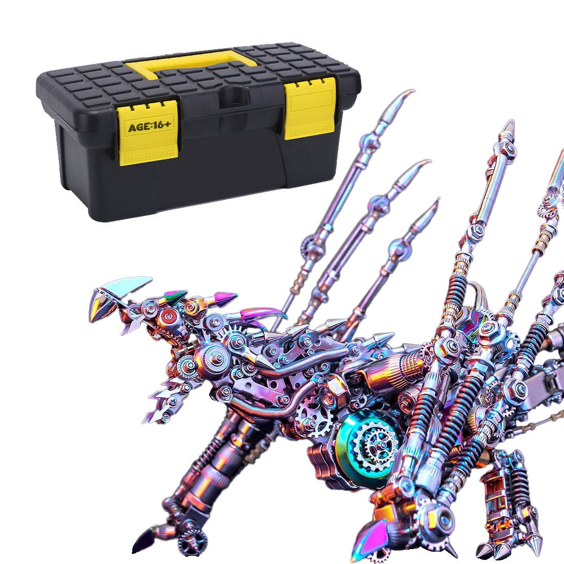 Lantern Fish 3D Metal Puzzle DIY Steampunk Assembly Kit, 700+PCS Mechanical Model with Movable Fins, Color-Changing Lamp & Collectible Gift for Adults & Teens