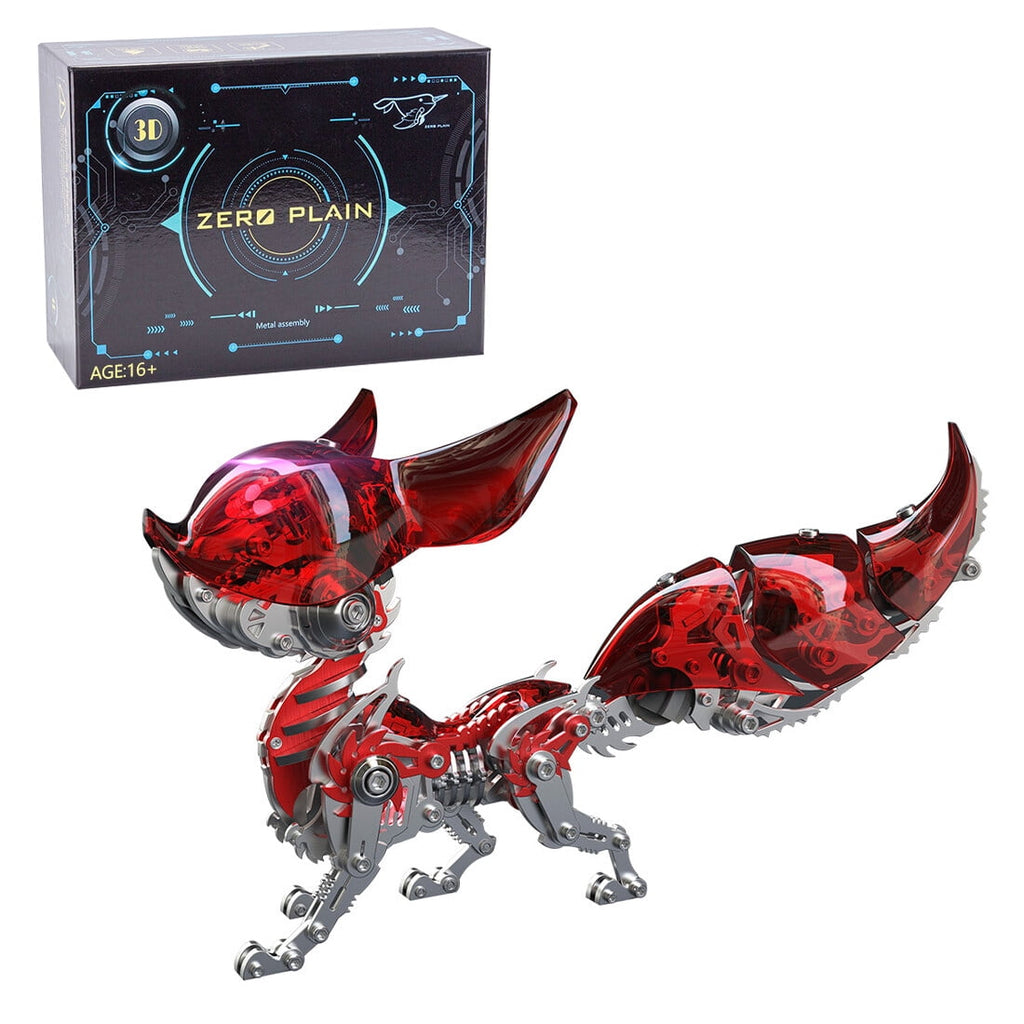 3D Metal Puzzle Linglong Fox Hanfei 339 PCS, Steampunk Mechanical Model Kit With DIY Assembly, Home Display Desk Decor For Adult Collectors And Creative Gifts