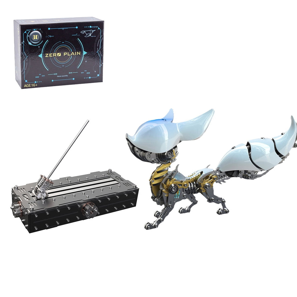 3D Metal Puzzle Linglong Fox Libai Base Stand 339 PCS, Steampunk Mechanical Model Kit With DIY Assembly, Home Display Desk Decor For Adult Collectors And Creative Gifts