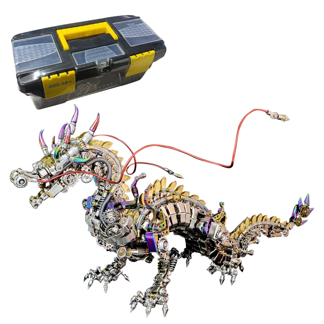 Lantern Fish 3D Metal Puzzle DIY Steampunk Assembly Kit, 700+PCS Mechanical Model with Movable Fins, Color-Changing Lamp & Collectible Gift for Adults & Teens