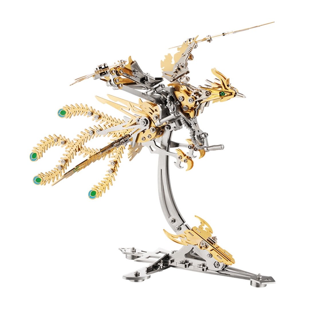 3D Metal Puzzle Phoenix 358 PCS, Steampunk Mechanical Model Kit With DIY Assembly, Home Display Desk Decor For Adult Collectors And Creative Gifts