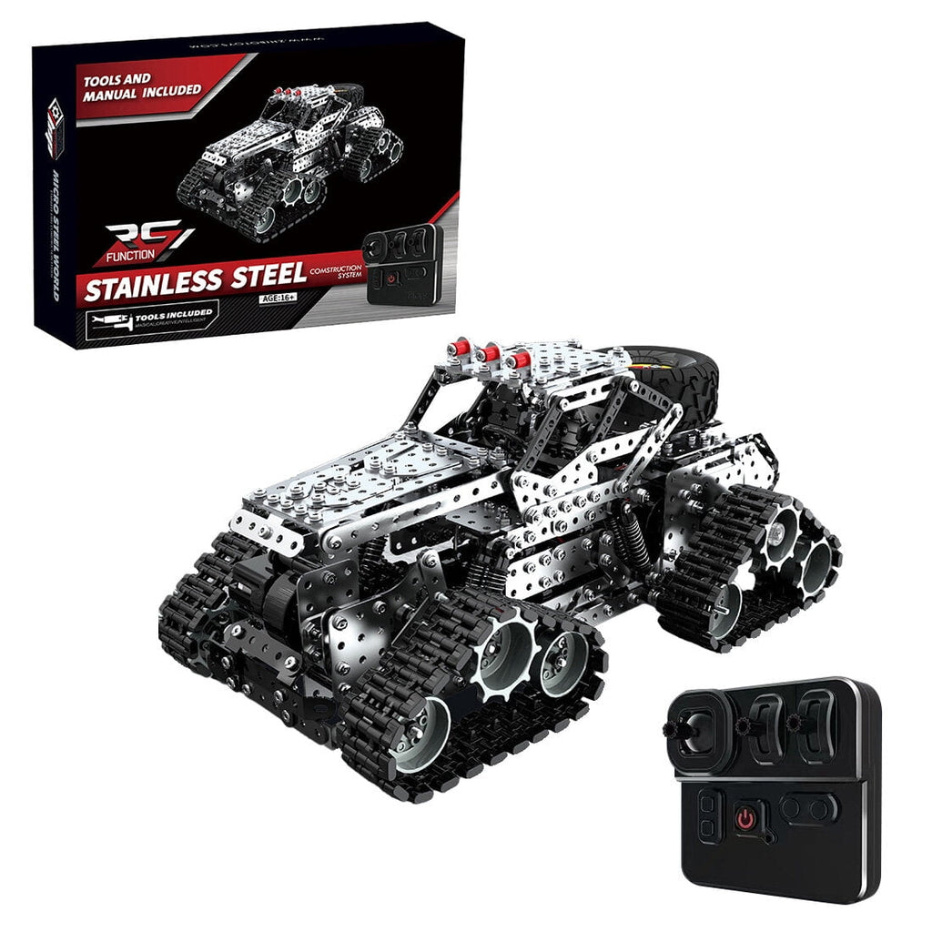 3D Metal Puzzle RC Off-Road Truck, 1292PCS DIY Metal Model Kit, Tracked Engineering Vehicle with 360° Rotation, 3D Puzzle for Adults, Electric Remote Control Car Building Set