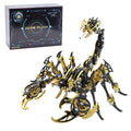 3D Metal Puzzle for Adult, 220PCS+ 3D Steampunk Mechanical Scorpion King Model Kits, DIY ArtCraft Puzzle for Desk Ornaments (Black & Golden)