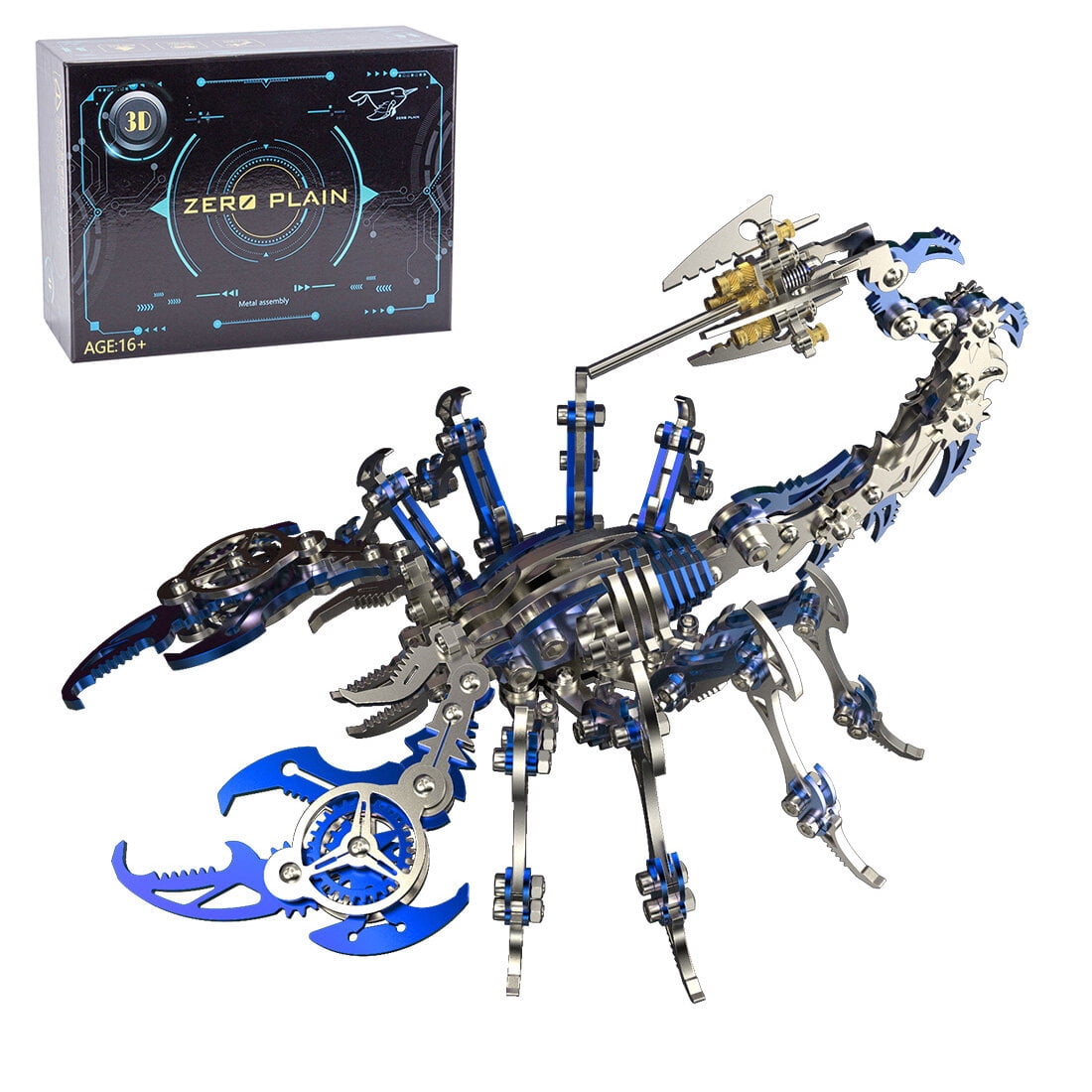 3D Metal Puzzle for Adult, 220PCS+ 3D Steampunk Mechanical Scorpion King Model Kits, DIY ArtCraft Puzzle for Desk Ornaments (Black & Golden)