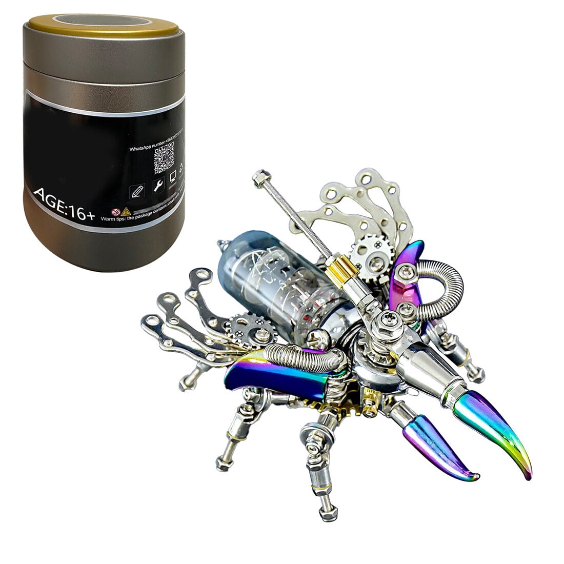 3D Metal Puzzles Mechanical Firefly Model Kits, 200PCS DIY Assembly Model Insect Metal Building Home Decor Craft Hobby Gifts Steampunk for Teens & Adults