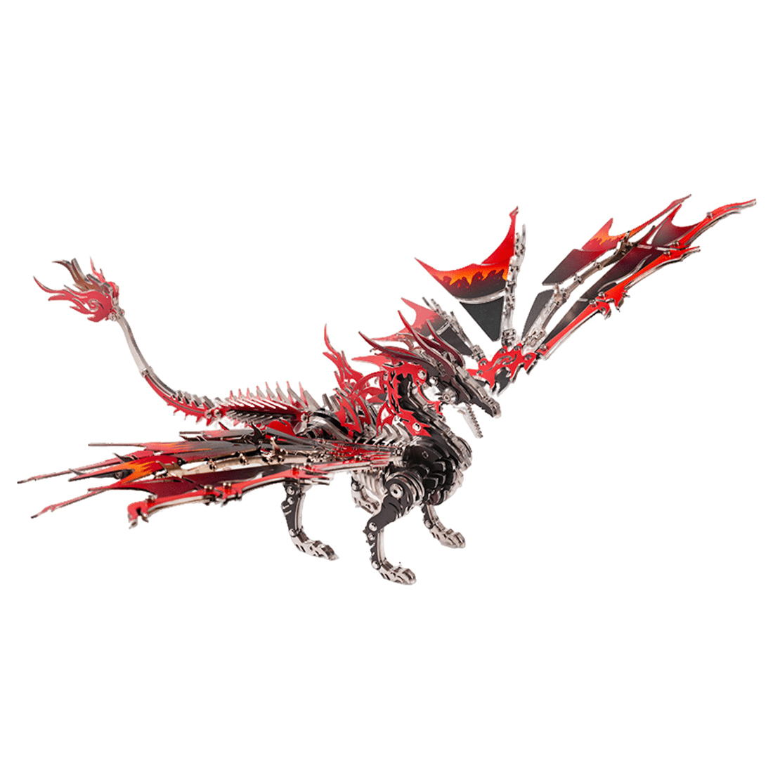 3D Metal Puzzles Mechanical Fire-Breathing Dragon Model Kit, 200+PCS DIY Assembly, No-Glue Snap-Fit Steampunk Animal Puzzle for Adults & Teens 16+, Exquisite Desk Decor, Gift for Men