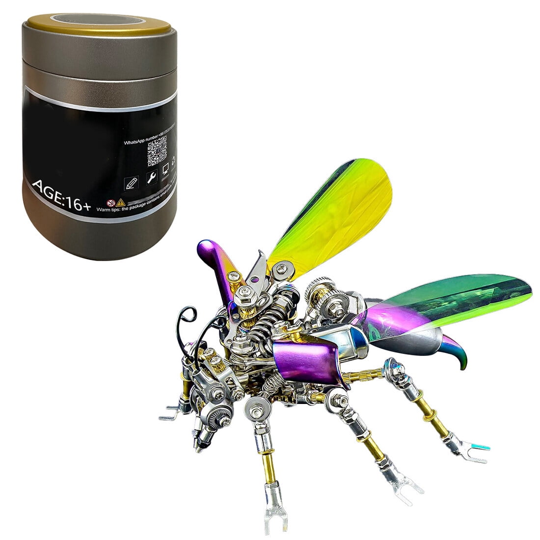 3D Metal Puzzles Mechanical Firefly Model Kits, 200PCS DIY Assembly Model Insect Metal Building Home Decor Craft Hobby Gifts Steampunk for Teens & Adults