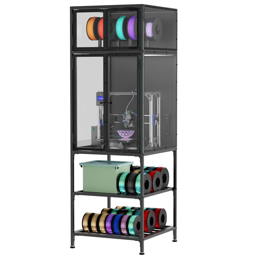 3D Printer Cabinet with Double Layer 3D Printer Filament Storage Rack, for Studio