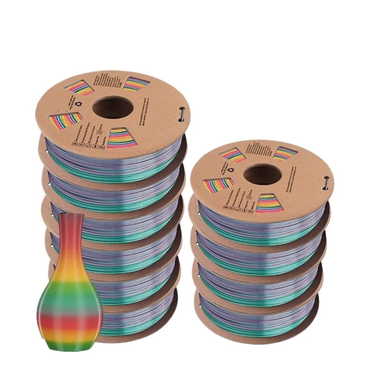 3D Printer PLA/ Rainbow Filament 1.75mm 10 Rolls, 3D Printing Materials For 3D Printer&3D Pen
