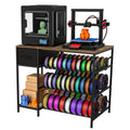 3D Printer Stand with Large Filament Storage – 4-Tier 3D Printer Filament Storage Rack with Drawer, Heavy Duty 3D Printer Table Desk for Home, Workshop, Office, Studio, Classroom, Garage