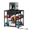3D Printer Table with Filament Storage Rack & Drawer Organizer | 28-Spool Holder Rack,Anti-Shake Desk,Heavy duty,Anti-Vibration Feet, for home studio, office