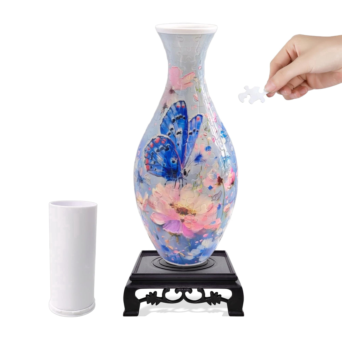 3D Puzzle Vase for Adults, Creative Vase Puzzle for Flowers(Secret Butterfly)