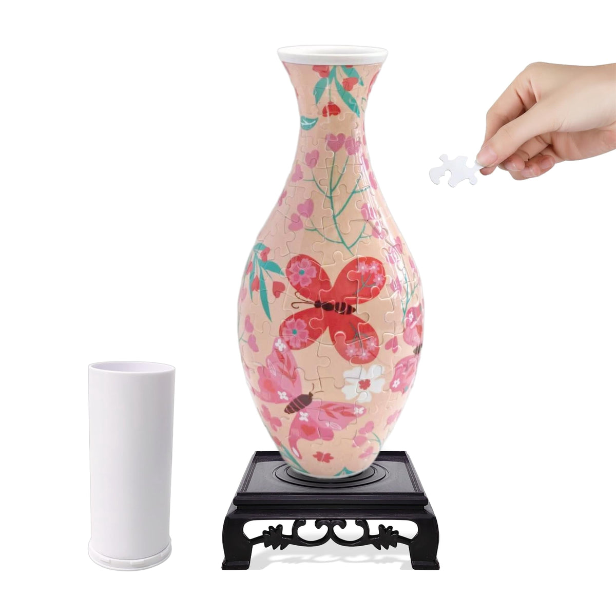3D Puzzle Vase for Adults, Creative Vase Puzzle for Flowers(Secret Butterfly)