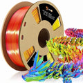 3D Tri-Colors PLA Printer Filament 1.75mm, Silk PLA Red Yellow Blue, 3D Printing Filament +/-0.02mm, Most 3D Printer and 3D Pen Compatible, 1kg(2.2lbs)/Spool