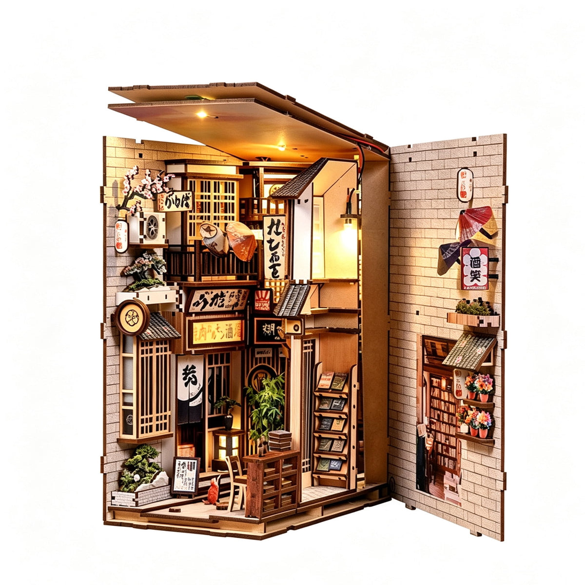 3D Wooden Puzzle Time Post Office Model Art & Craft Kits, DIY Assemble Miniature House Display Model