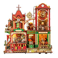 3D Wooden Puzzle Time Post Office Model Art & Craft Kits, DIY Assemble Miniature House Display Model