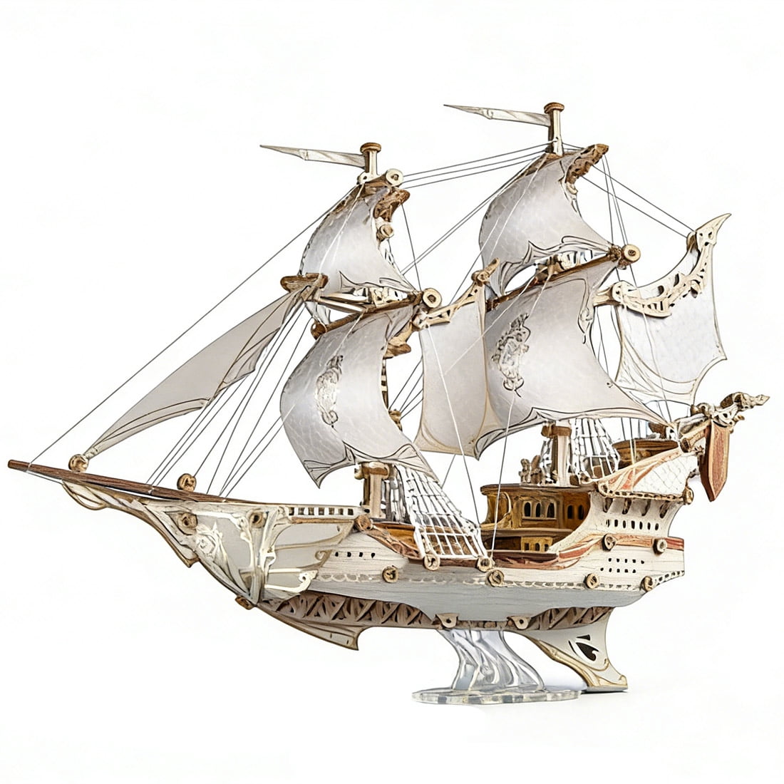 3D Wooden Puzzle Victory Sailing Ship, DIY Assembly Detailed Vessel Display Model Kit For Adult Collectors, Office Decor And Creative Gifts