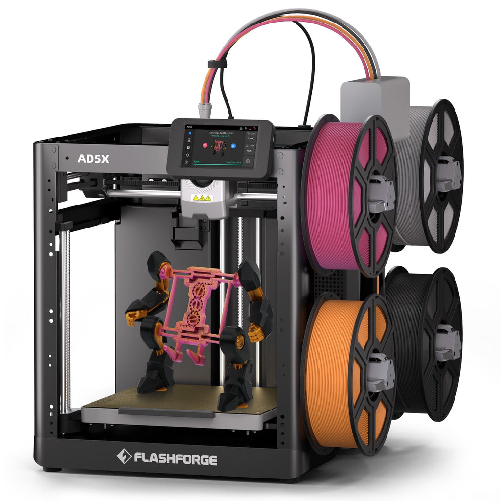 Restored Flashforge AD5X 3D Printer, Multi-Color, 600mm/s High Speed, 8.7 x 8.7 x 8.7", 1 Count