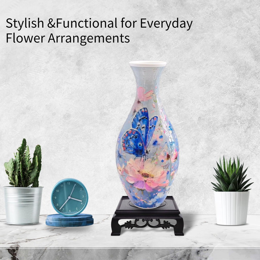 3D Puzzle Vase for Adults, Creative Vase Puzzle for Flowers(Secret Butterfly)