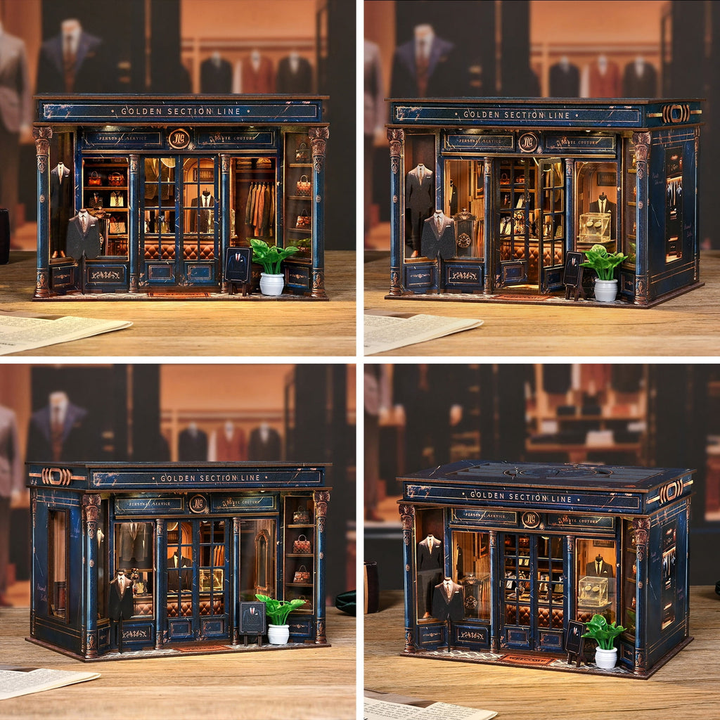 DIY Book Nook Kit with LED Light,Forest Tea Book Club Miniature House Bookshelf Insert Decor, 3D Wooden Puzzle Dollhouse Craft Kit for Adults Teens, Book Lover Gift