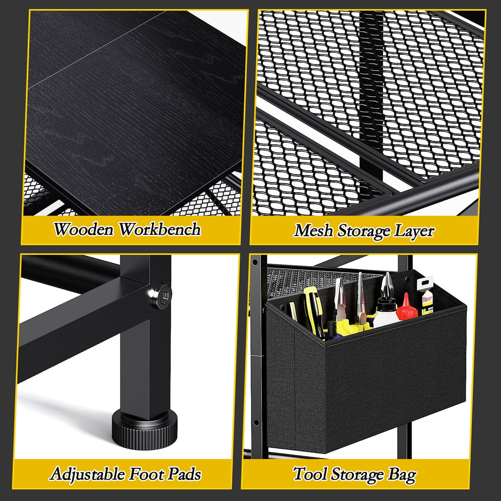 3D Printer Stand with Filament Storage Bag, Wall Mount 3D Printing Table for Home Office Use
