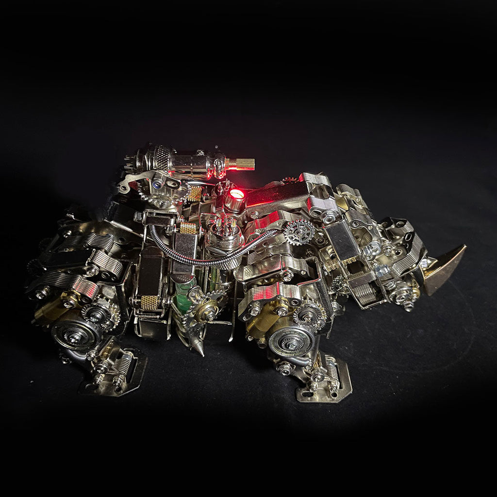 Lantern Fish Model Kit with LED Lights, 3D Metal Puzzle for Adults, DIY Steampunk Anglerfish, 700+ PCS, 7-Color Light, Articulated Jaw, Desk Decor & Holiday Gift