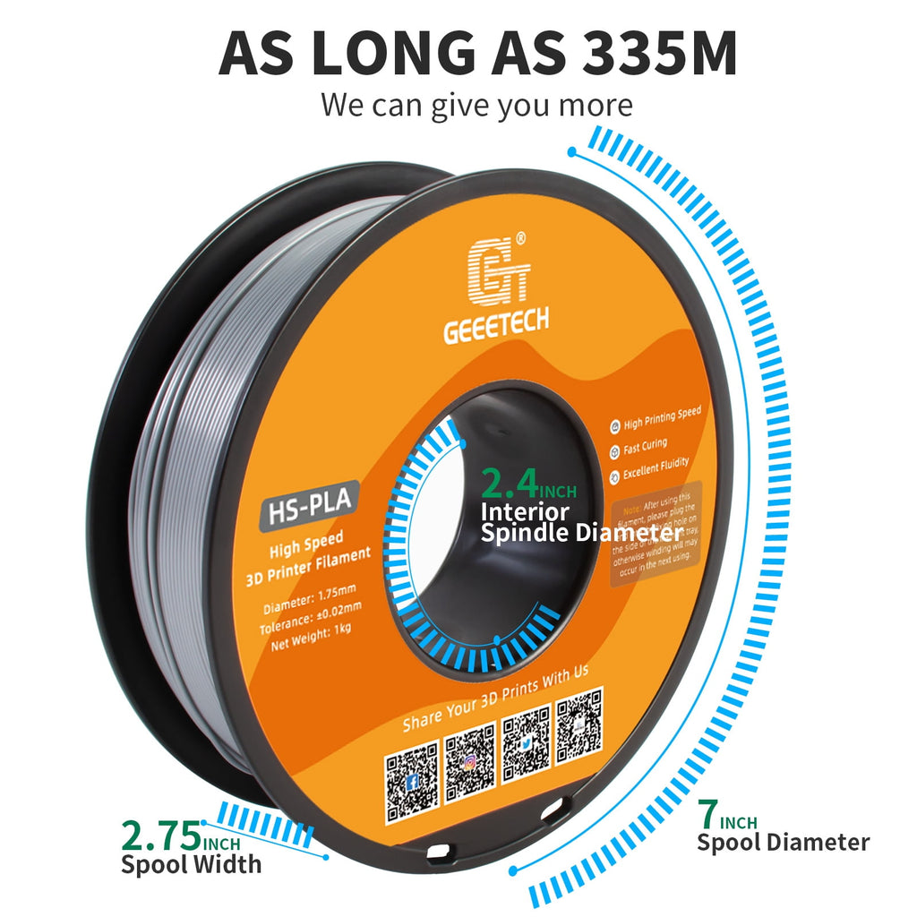 Geeetech 1.75mm PLA 3D Printer Filament, 1kg Spool (2.2lbs), Dimensional Accuracy +/- 0.03mm,yellow