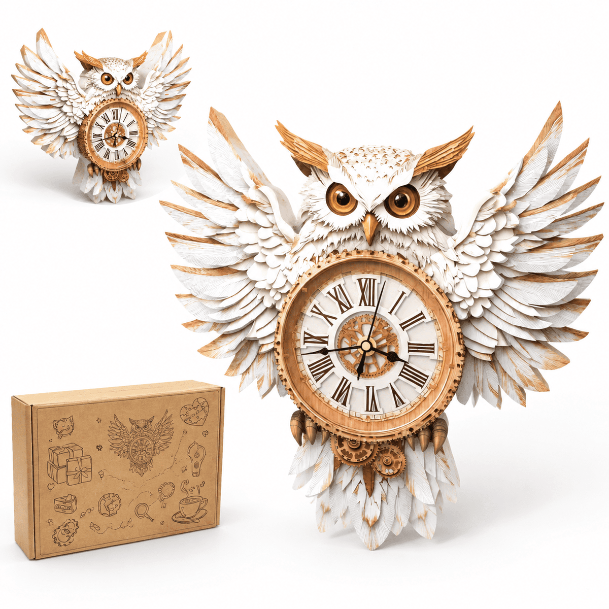 Butterfly Clock 3D Wooden Puzzle Clock DIY Mechanical Craft Kit for Adults Teens