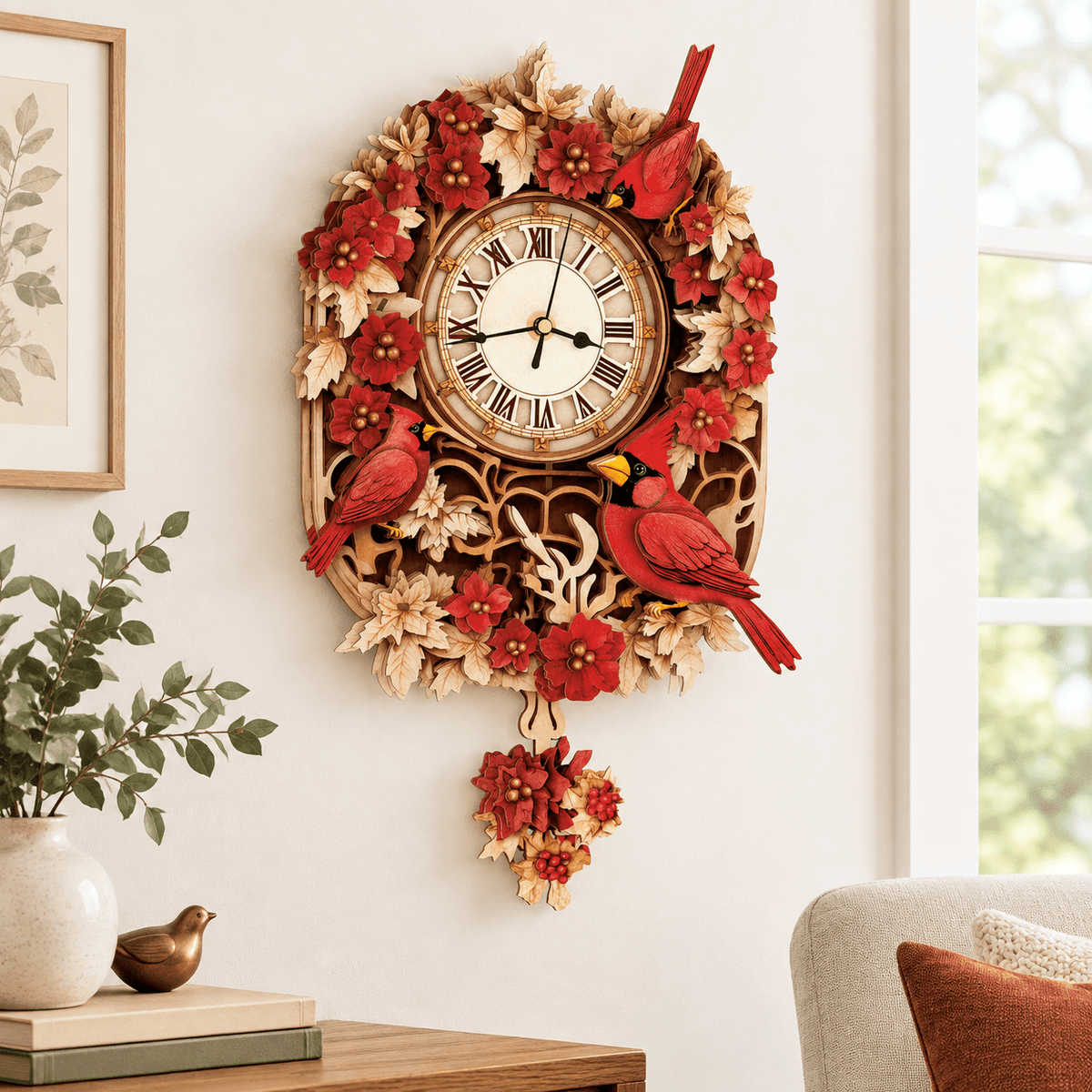 Fire Phoenix Wooden 3D Puzzle Clock DIY Model Kit for Adults